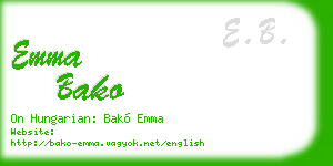 emma bako business card